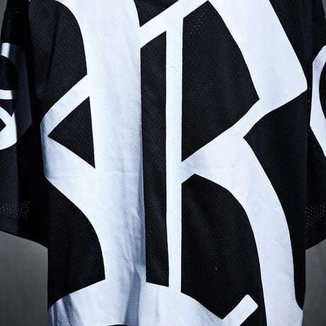 By The R/Big Lettering Mesh Tshirts (Set UP)  BLACK