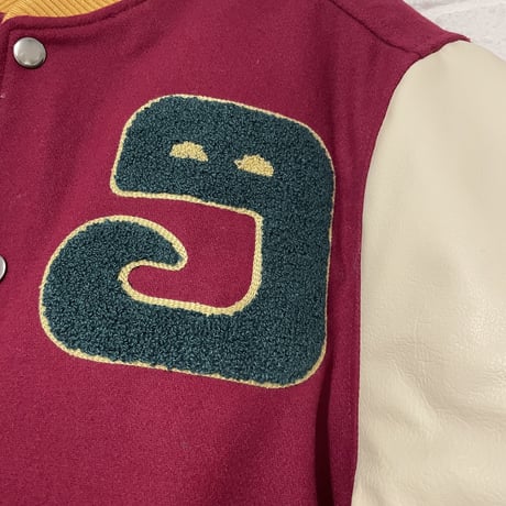 GRMY/WOOL Baseball Jacket "DARK RED"
