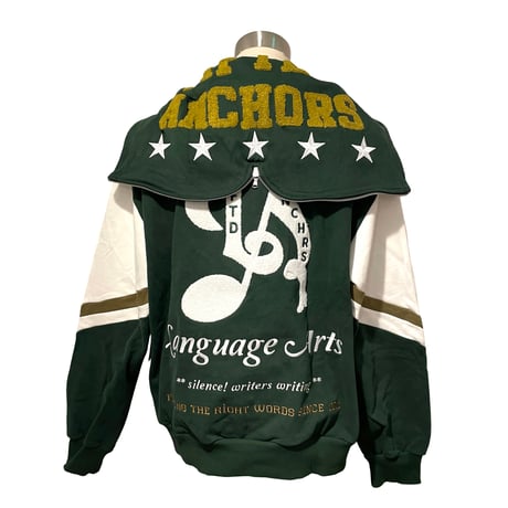 LIFTED ANCHORS/ Varcity 2way Zip Hoodie (Green)