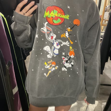 SPACE JAM/official crewneck "WASHED BLACK"