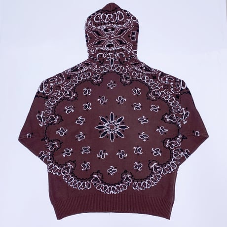 FNTY/Knitted Paisley  Hoodie  "BROWN "