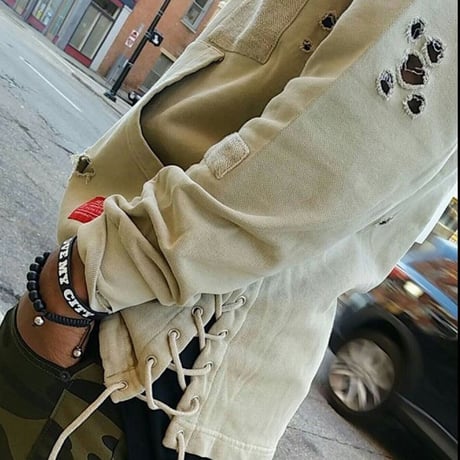 Reason Clothing Newyork/Dameged フーディー・  ベージュ