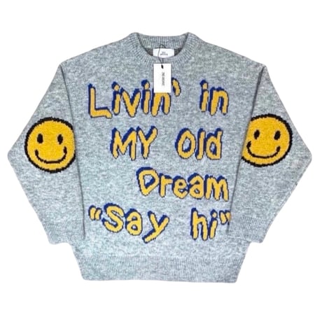 2nd archive/ Smile lettering knit "Gray"