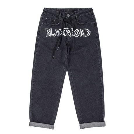 BLACK BLOND/BORDER GRAFFITI SMILE LOGO DENIM (BLACK)