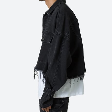 MNML/Cropped Denim Jacket "WASH BLACK"