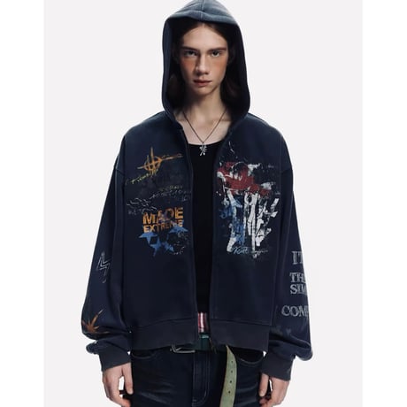 MADE EXTREME/ ART Short Zip Hoodie