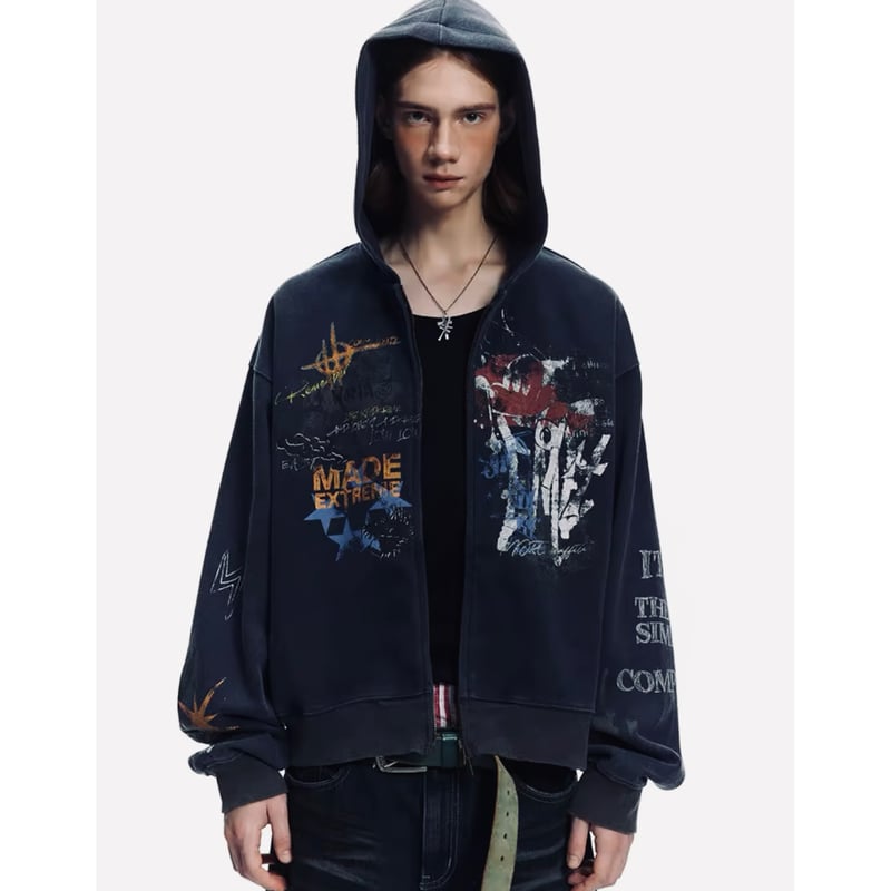 MADE EXTREME/ ART Short Zip Hoodie | BINGOSTAR