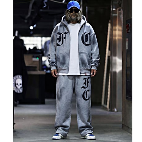Spray Art Zip Hoodie(SET UP)  BLACK/GRAY