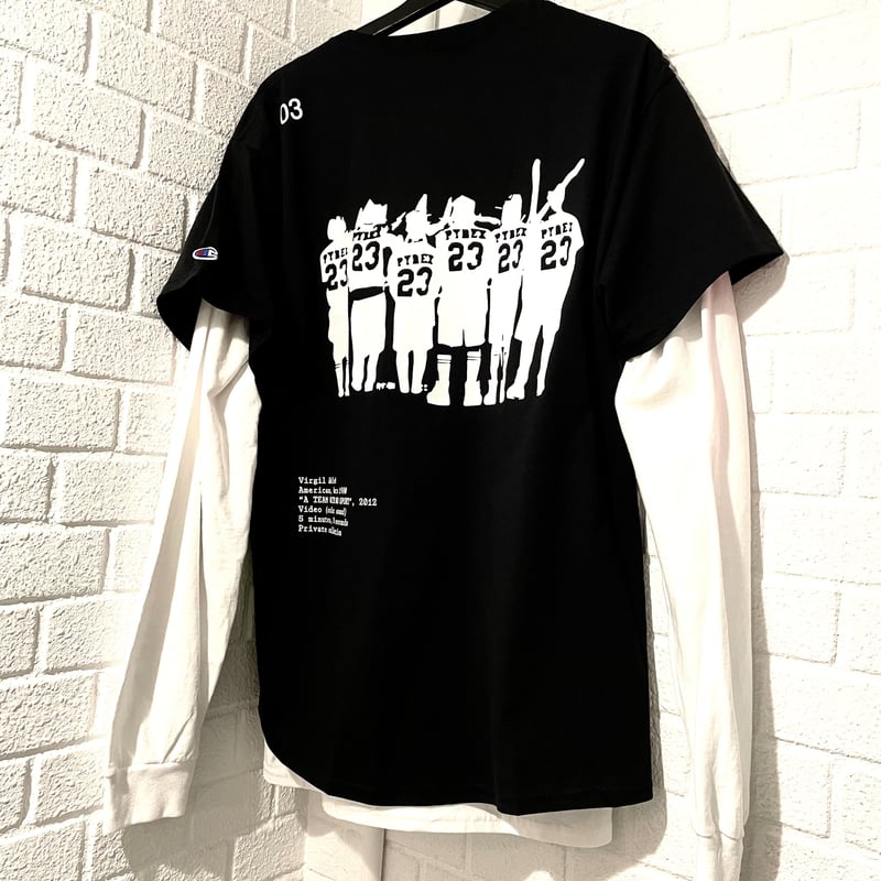 PYREX VISION Tシャツ 黒 オフホワイト off-whiteTシャツ/カットソー(半袖/袖なし)