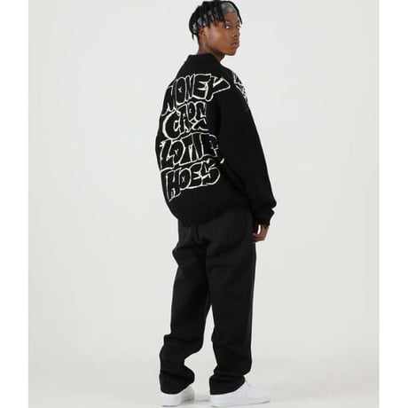 FNTY/Knitted Praying girl Sweater  "BLACK "