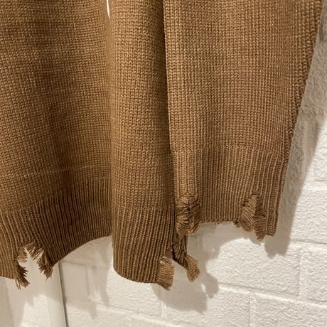 Mismatch NYC/ Cross  knit cardigan  BROWN