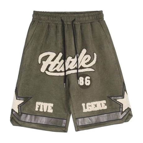 Mismatch NYC/Patch suède Shorts GREEN