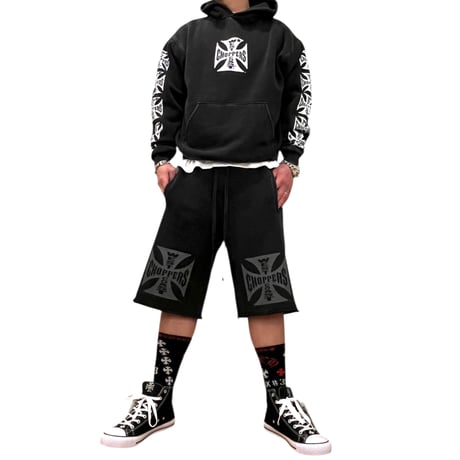 West Coast Choppers/ Logo Shorts"Vintage BLACK"