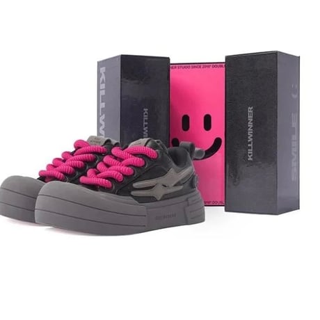 KillWinner/Smile Life Sneaker  "BLACK✖︎PINK"