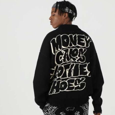 FNTY/Knitted Praying girl Sweater  "BLACK "