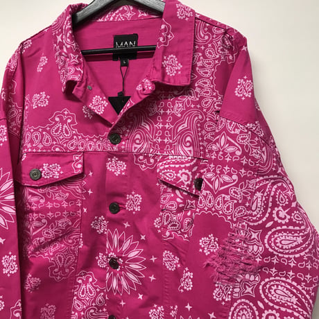 BOOHOO/BANDANA Denim Jacket PINK