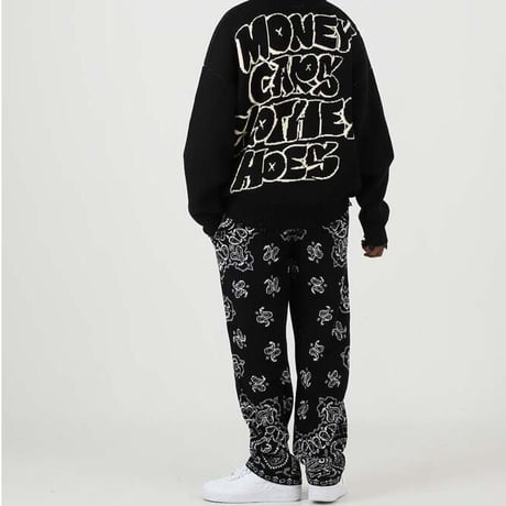 FNTY/Knitted Paisley  PANTS  "BLACK "