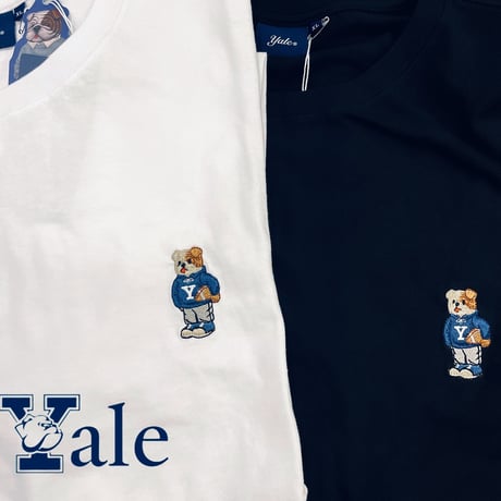 YALE official / Bulldog Logo Tee "WHITE & BLACK"