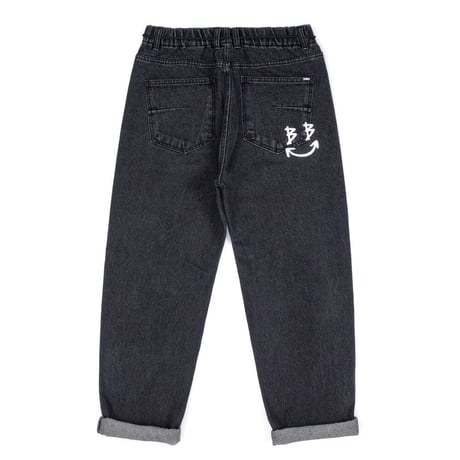 BLACK BLOND/BORDER GRAFFITI SMILE LOGO DENIM (BLACK)