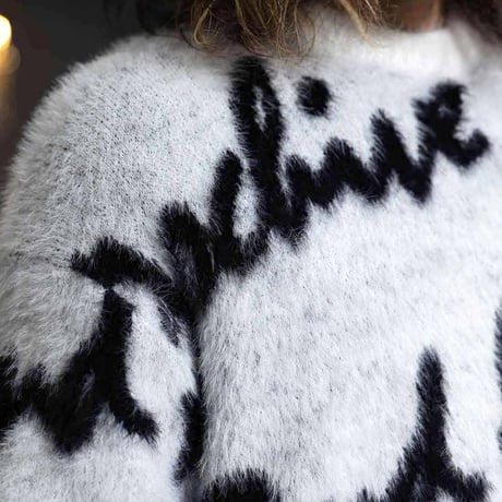2nd archive/ Mohair lettering knit "White"