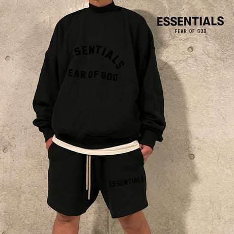 ESSENTIALS by Fear of God /Logo Crewneck "BLACK"
