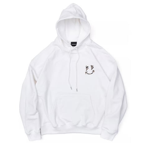 BLACK BLOND/BB logo smile  Hoodie  WHITE