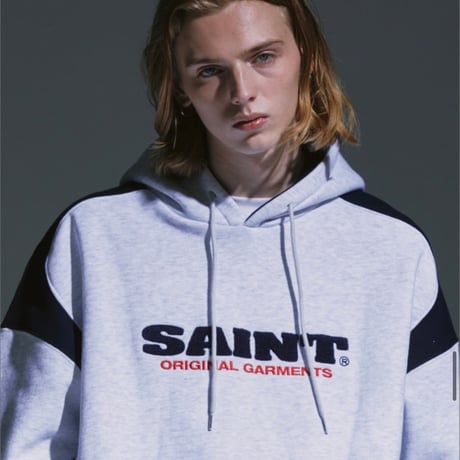 SAINT PAIN/Saint twotone Hoodie "GRAY"
