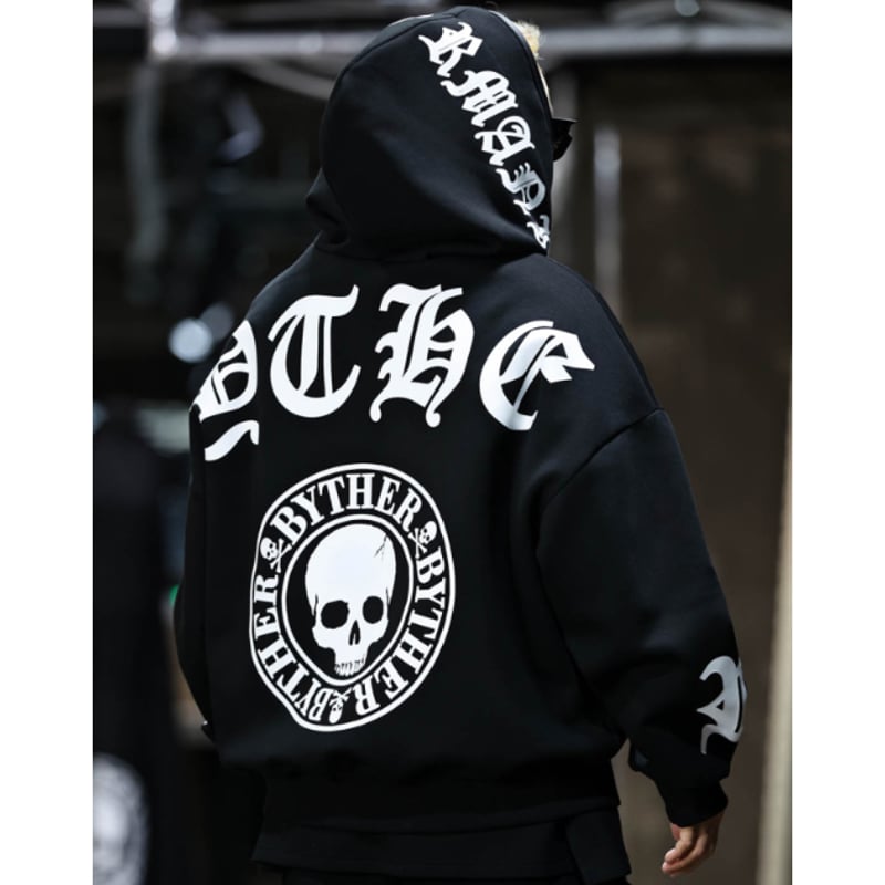 Y2K bondage paint hoodie ボンテージフーディー　宗教柄 00s Japanese label bondage wide pant Y2K