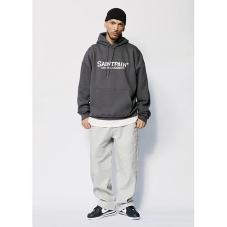 SAINT PAIN/ Logo Hoodie CEMENT