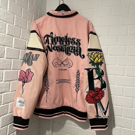 BOOHOO /Flower Baseball Jacket PINK