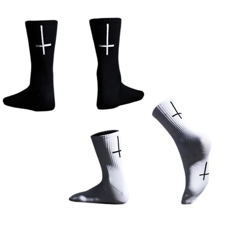 By The R/ Cross Socks "WHITE/BLACK"