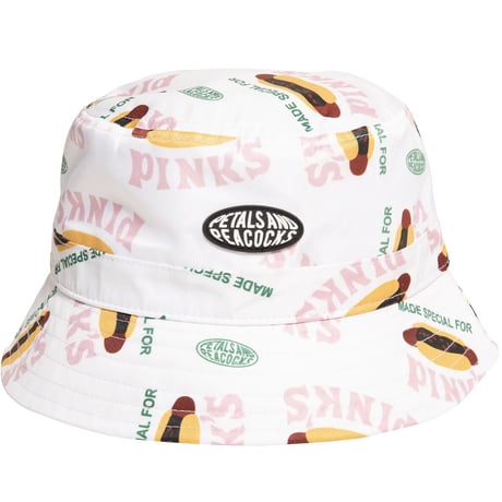 Petals and Peacocks × PINKS  /Bucket Hat  ”WHITE”