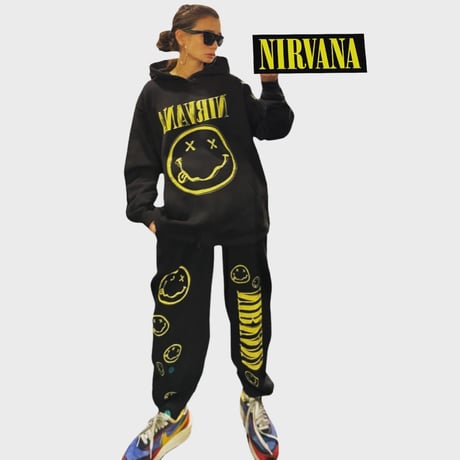NIRVANA/Official Sweat Pants  Vintage BLACK