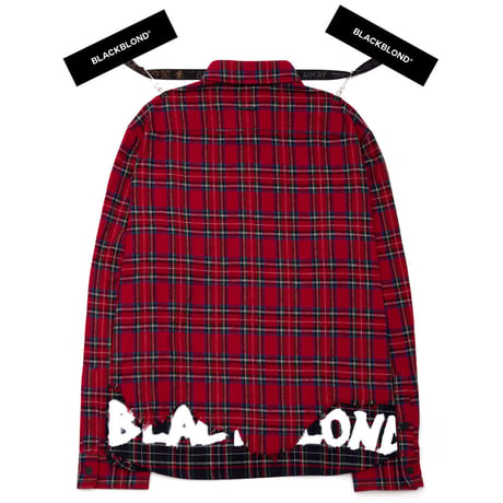 BLACK BLOND/Layered check shirts RED