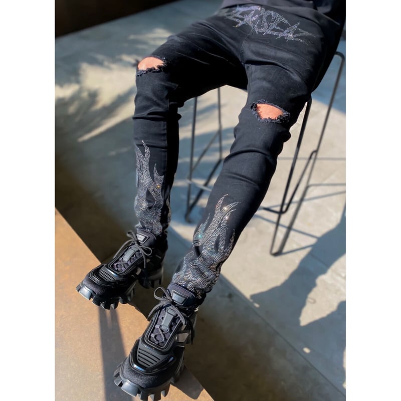 GUAPI/BLACK ice Flame denim | BINGOSTAR ・ ビンゴスター