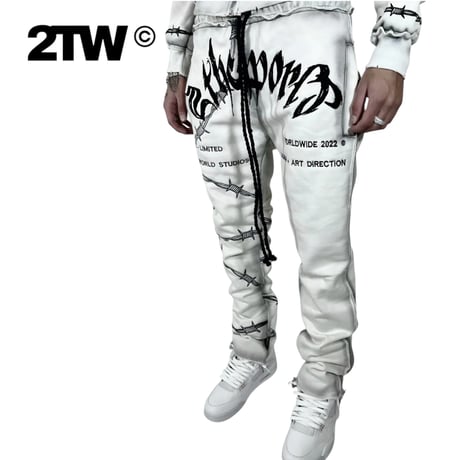 2TW®︎ / Chrome Pants (SET UP)  "OFF WHITE"