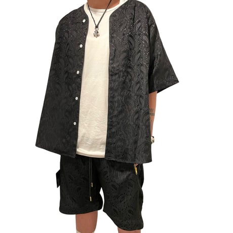 Mismatch NYC/Paisley Baseball Shirts (SET UP) BLACK