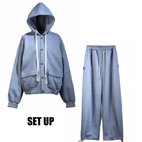 By The R/ Button Up Set Up  "GRAY"  (2sets)