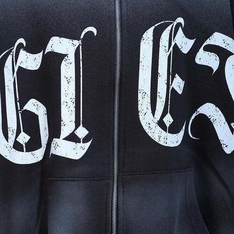 By The R/ Spray ZipUp Hoodie  BLACK