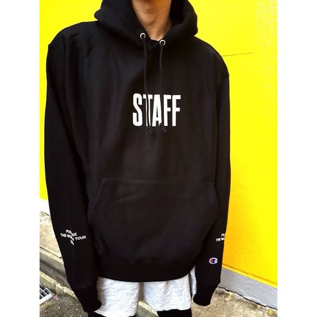 Purpose tour/Justin bieber official  STAFF フーディー ブラック