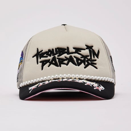 TOXICITY X DSMSD/ TROUBLE IN PARADISE TRUCKER HAT (CREAM)