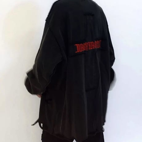 Mismatch NYC/Cross damage crewneck   BLACK
