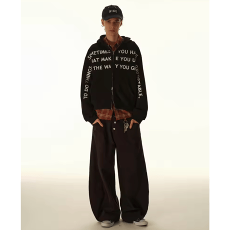Mismatch NYC/Logo Zip Short Hoodie