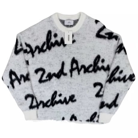 2nd archive/ Mohair lettering knit "White"