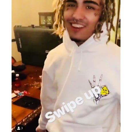 Lil Pump official merch/Unhappy Smile Hoodie  white