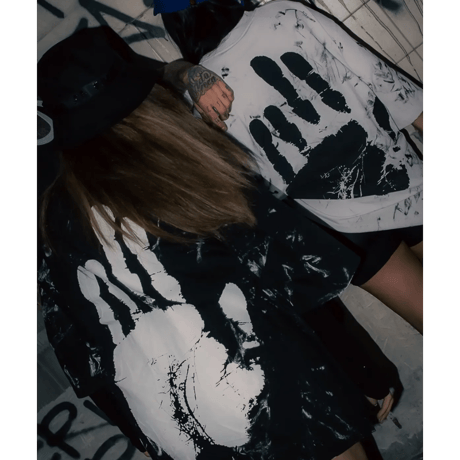 By The R/ Hand Paint Tshirts  WHITE