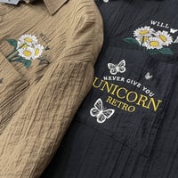 Mismatch NYC/Flower Sheer Shirts  (BLACK/BROWN)