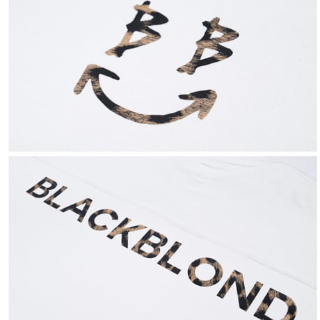 BLACK BLOND/BB logo smile  Crewneck  WHITE