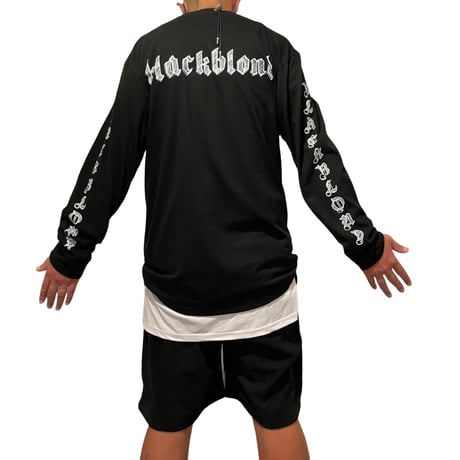 BLACK BLOND/Sketch Logo Long Tee BLACK