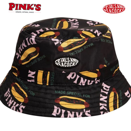 Petals and Peacocks × PINKS  /Bucket Hat  ”BLACK”